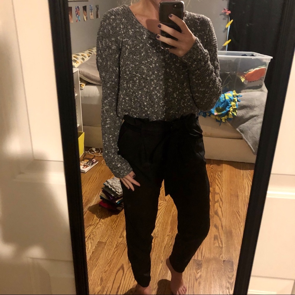 A&F Gray and White Sweater